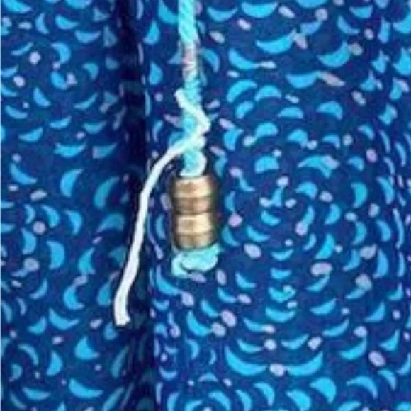 Roxy Women's Long Sleeve Chiffon Peasant Top Royal Blue Size L Bohemian Casual - Picture 12 of 12